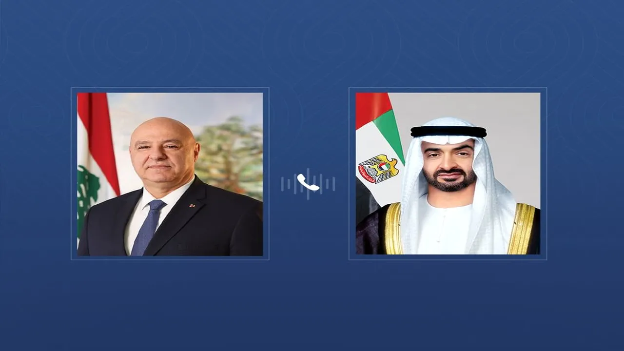 رئيس الدولة يتلقى اتصالاً من الرئيس اللبناني لإدانة الاعتداءات الإيرانية الإرهابية